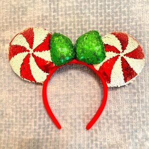 Festive Red and Green Sequin Headband